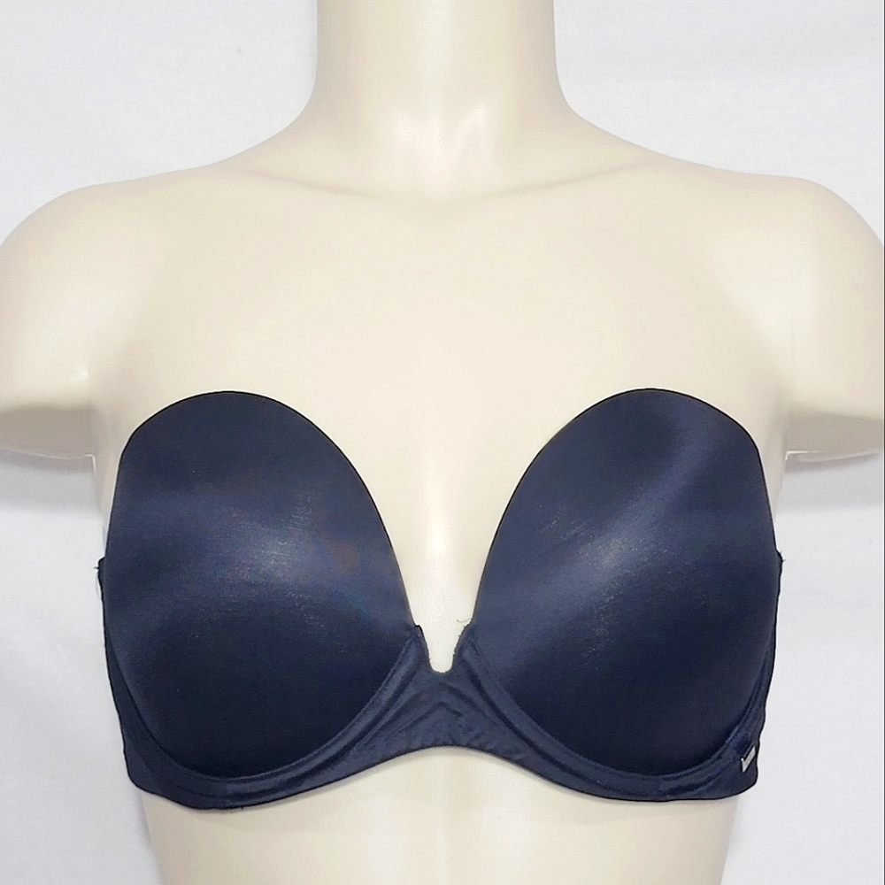 38C Victoria's Secret VERY SEXY Strapless Satin Underwire Bra‎ Black